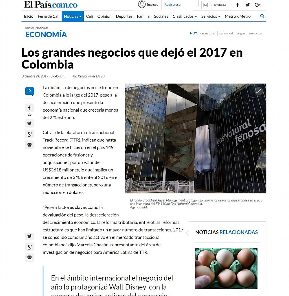 Los grandes negocios que dej el 2017 en Colombia
